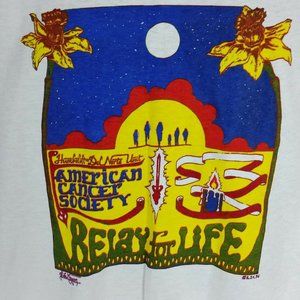 Vtg Relay for Life 1996 Humboldt Del Norte Unit Mens XL Tee Shirt White Cancer